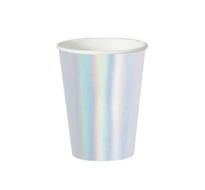 Popieriniai sidabriniai puodeliai 9 oz (266 ml)