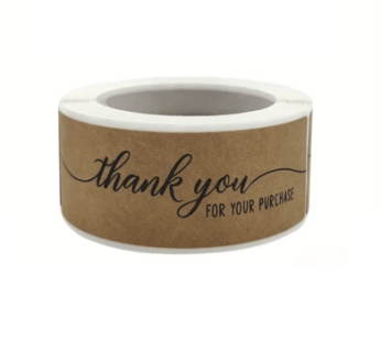 Kraft pailgi lipdukai „Thank you for your purchase”, 120 vnt