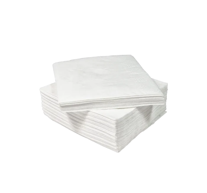 Servetėlės vienasluoksnės, baltos, 24×24 cm (400 vnt)
