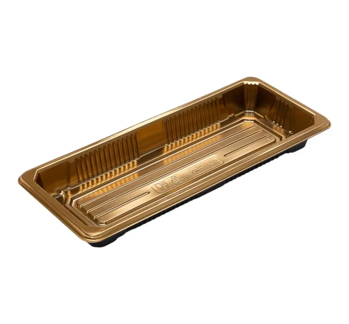 Suši dėžutė su dangteliu 220x90x23 mm, auksinė