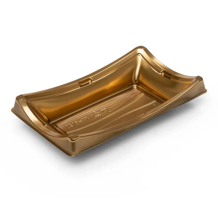 Suši dėžutė su dangteliu 191x116x39 mm, auksinė