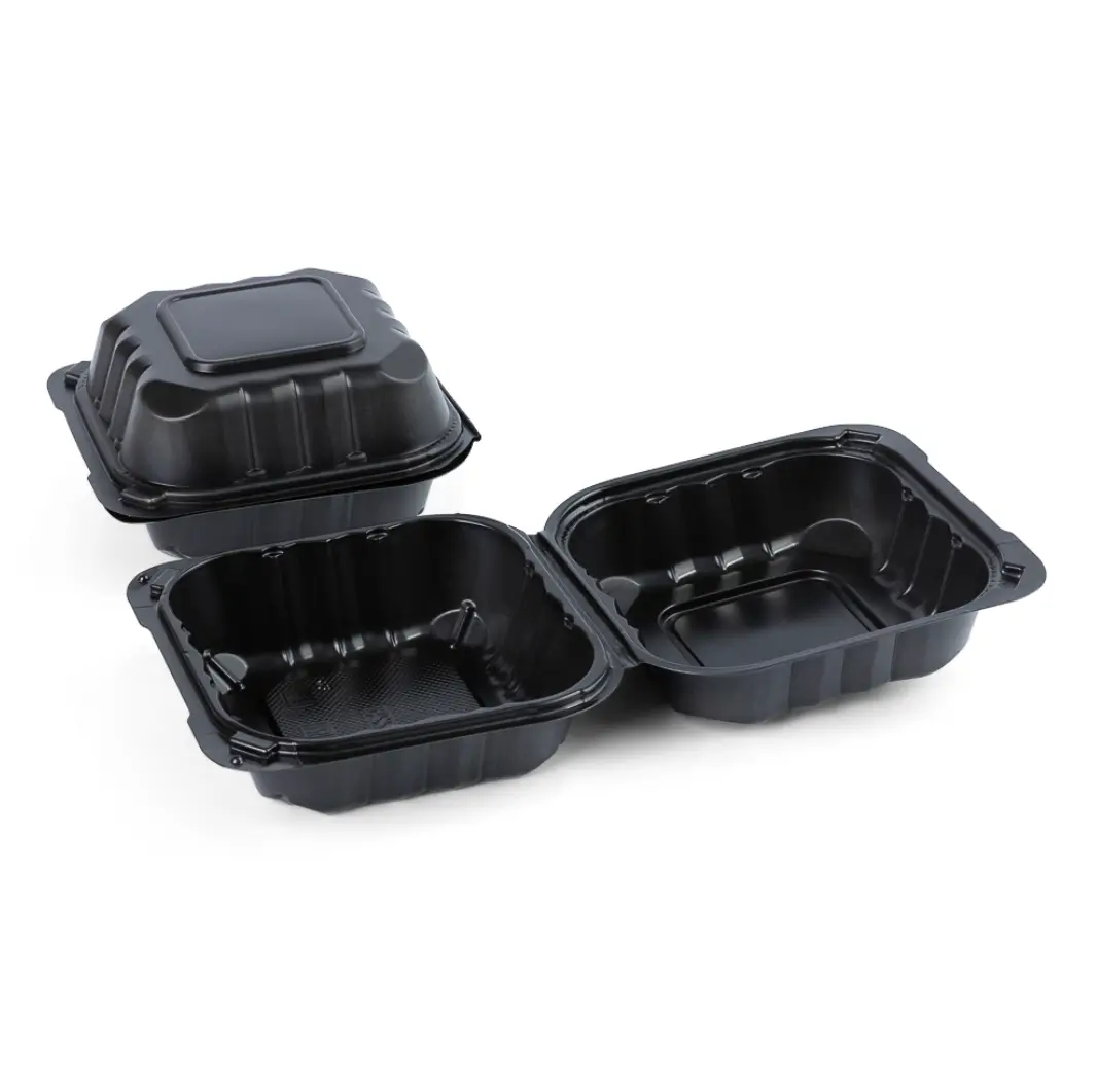 Termo indeliai maistui 152x152x80 mm, PP juodi