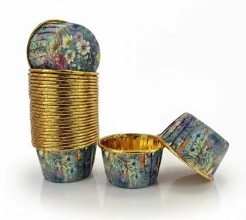 Popierinės keksiukų formelės gelėtos, 50 vnt